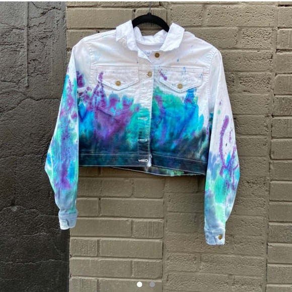 Custom Hand Tie Dyed Jean Jacket - Picture 1 of 2
